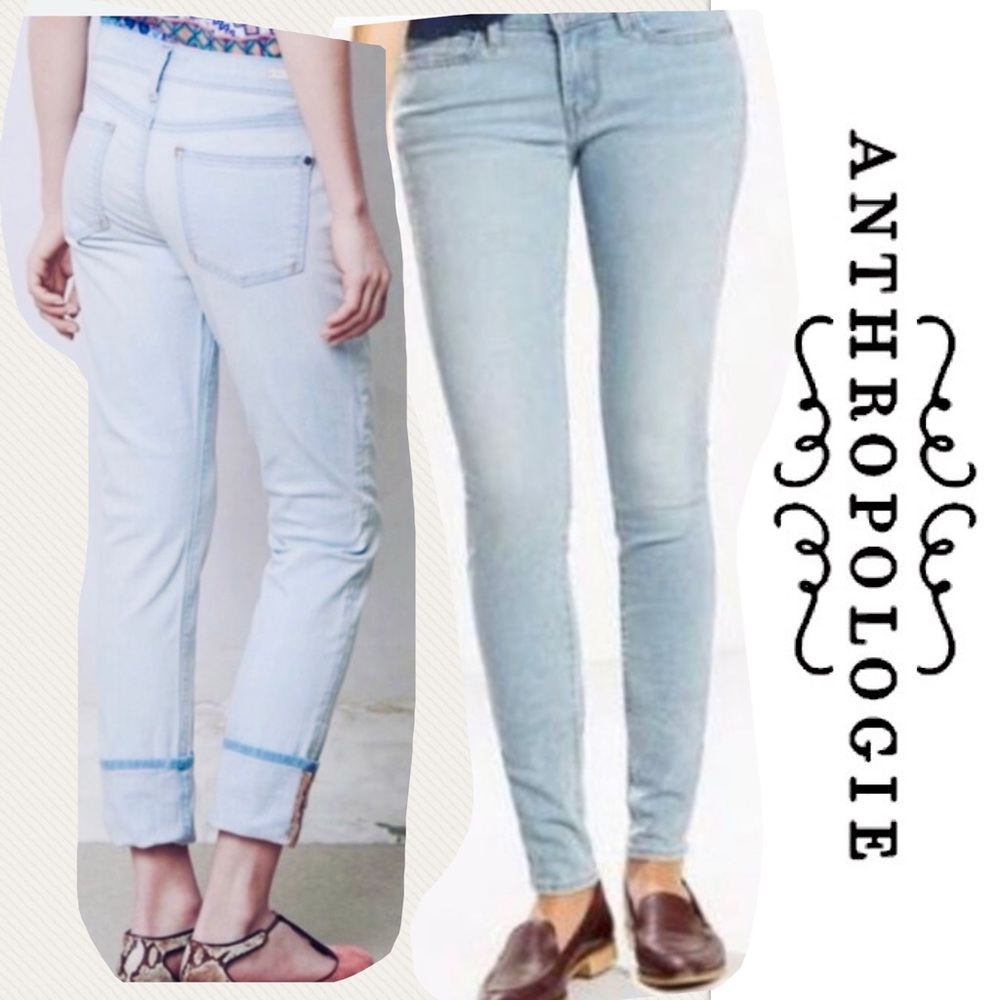 Anthro Pilcro super soft faded stretch button fly jeans denim